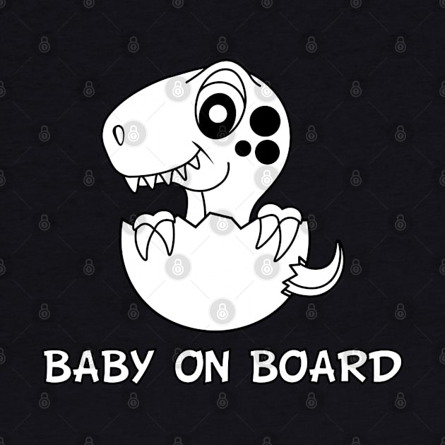 Baby on board cute dino by Mesozoic forest